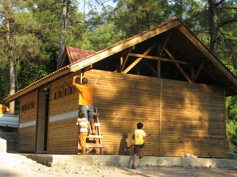 Ahşap cephe kaplama WC uygulamamız