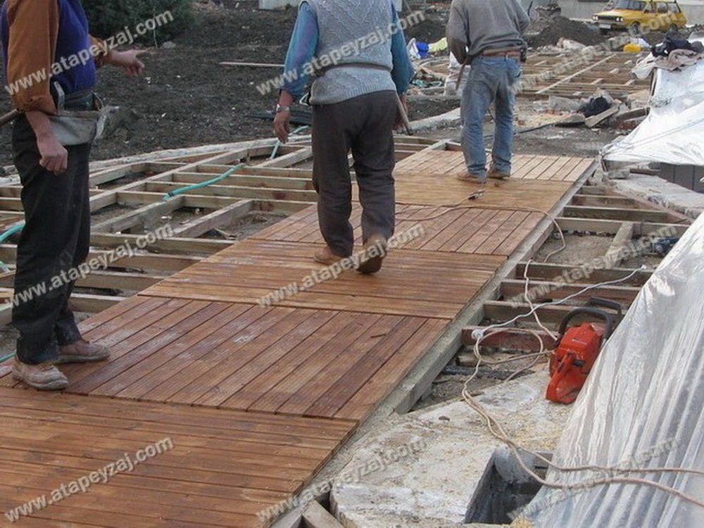 Thermowood deck -Uygulamasından